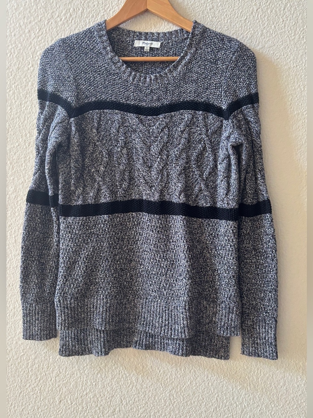 Madewell black and white stripe sweater sir small